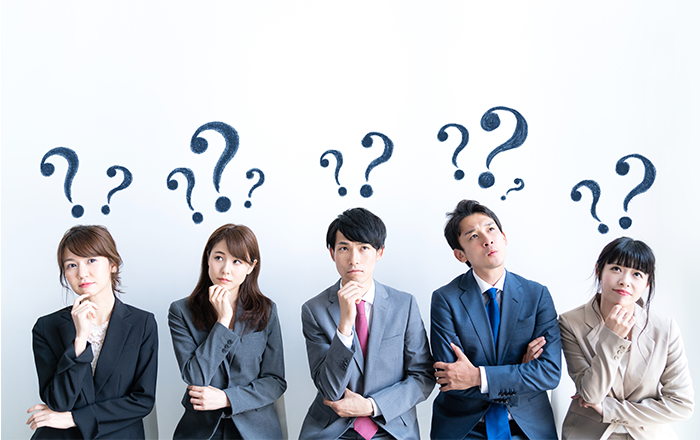 社員全員で「？」を想像するイメージ